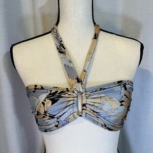 Zimmermann Blue and Tan Patterned Bikini Top